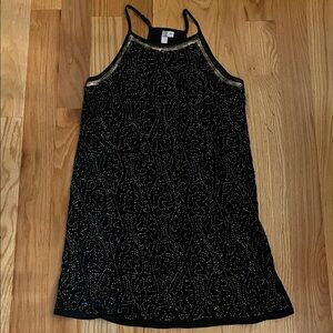 Alya Classic Black sequined dress strappy halter top